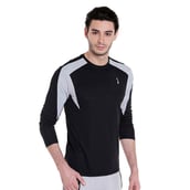 2 - Campus Sutra Color Block Men Round or Crew T Shirt,  Black & Grey  Small 