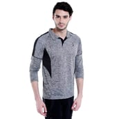 3 - Campus Sutra Solid Men Polo Neck T Shirt,  Grey  Large 