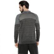 2 - Campus Sutra Solid Men Mandarin Collar T Shirt,  Grey & Black  XL 