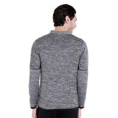2 - Campus Sutra Solid Men Polo Neck T Shirt, Grey & Black Large