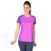 1 - Vector X Printed Women's Round Neck T Shirt (VTDF 005), Pink Small