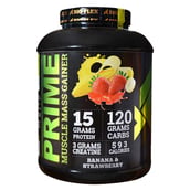Front - Big Flex Prime Muscle Mass Gainer,  6.6 lb  Banana & Strawberry + Bigflex Shaker 700 ml Free 