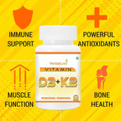 1 - HerbalLeaf Vitamin D3+K2,  120 tablet(s) 