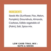 ingredients - Lo! Foods Low Carb Trail Mix : Nuts & Seeds, Unflavoured 250 g