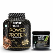 1 - Proquest Power Protein 4.4lb & Creatine Monohydrate 0.55lb Combo, 2 Piece(s)/Pack Belgian Chocolate & Unflavoured