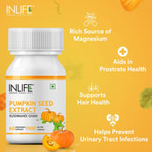 4 - INLIFE Pumpkin Seed Extract 500 mg,  60 capsules 