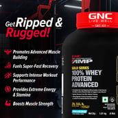 4 - GNC Amp Gold Series 100% Whey Protein Advanced, 4 lb Vanila Ice Cream