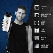 5 - AS-IT-IS Nutrition ATOM Shaker Bottle with Mixer Ball, White 800 ml