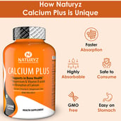 7 - Naturyz Calcium Plus 120 Tablets & Triple Strength Omega 3 Fish Oil 60 Softgels Combo,  2 Piece(s)/Pack  Unflavoured 