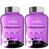1 - Naturyz Triple Strength Omega 3 Fish Oil (Pack of 2), 60 softgels