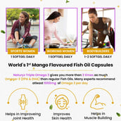 16 - Naturyz Triple Strength Omega 3 Fish Oil with Vitamin D3 Mango, 60 softgels