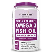 1 - HealthyHey Nutrition Omega 3 Fish Oil with 300 EPA and 200 DHA, 60 softgels