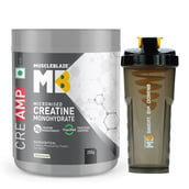 MuscleBlaze Creatine Monohydrate CreAMP Unflavoured 0.55 lb with Cyclone Shaker