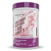 1 - HealthyHey Nutrition Collagen Peptides & ISO Whey, 1.1 lb Strawberry