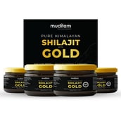 1 - Muditam Pure Himalayan Shilajit with Gold (Pack of 4), 20 g