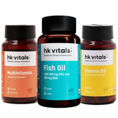 HealthKart HK Vitals Vitamin D3 & Multivitamin & Fish Oil 60 Caps Combo