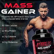 4 - Muscle Performance Anabolic Mass Gainer, 5.5 lb Creamy Vanilla with Steel Shaker