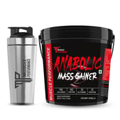 1 - Muscle Performance Anabolic Mass Gainer,  11 lb  Creamy Vanilla with Steel Shaker 