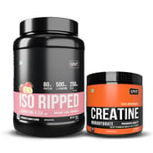 QNT ISO Ripped & Creatine Monohydrate Unflavoured 0.198 lb Combo,  2.2 lb  Strawberry Banana 