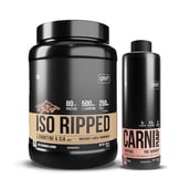 QNT ISO Ripped & Carnipump Ripping Pre-workout 500 ml Peach Combo, 2.2 lb Cafe Bevarabia