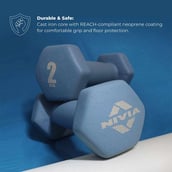3 - Nivia Neoprene Dumbbell, Blue 2 kg