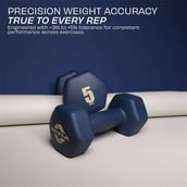 4 - Nivia Neoprene Dumbbell, Charcoal Blue 5 kg
