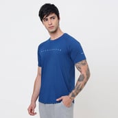 3 - MuscleBlaze Active Tee Half Sleeve, Medium Teal Blue