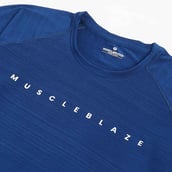 8 - MuscleBlaze Active Tee Half Sleeve, Medium Teal Blue