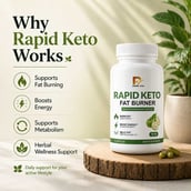 3 - PRIME VITA Rapid Keto Fat Burner 800mg,  60 capsules  Unflavoured (Pack of 3) 