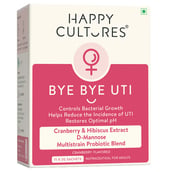 1 - Happy Cultures Bye Bye UTI Cranberry, 15 sachets/pack