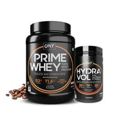 1 - QNT Prime Whey 2.2 lb Coffee with Hydra Vol Pre Workout Combo, 0.88 lb Fruit Punch