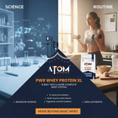 10 - AS-IT-IS Nutrition ATOM PWR Whey Protein XL, 2.2 lb Kesar Kulfi