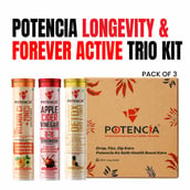 2 - Potencia Longevity Trio Kit,  45 tablet(s)  Vitamin C(Orange)+Apple Cider Vinegar(Apple Burst)+Detox Liver & Lungs(Pina colada) 