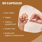 6 - Rooted Active Naturals Hexose Correlated Compound (AHCC) Mushroom Extract, 60 veggie capsule(s)