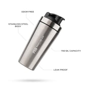 5 - MuscleBlaze Stainless Steel Gym Shaker, Silver 700 ml