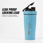2 - MuscleBlaze Stainless Steel Gym Shaker, Blue 700 ml