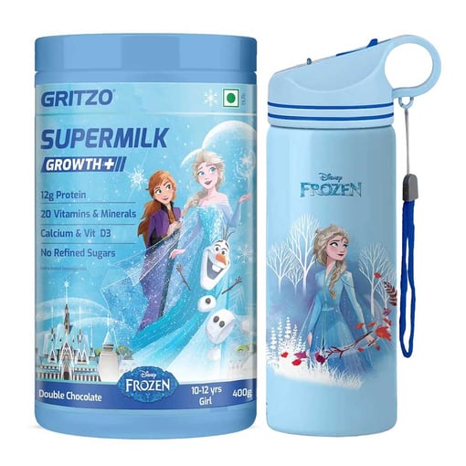 Supermilk Growth+ Frozen 400g for 10 to 12 Yrs Girl and 700ml Sipper Combo
