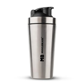 MuscleBlaze Gym Steel Shaker,  Silver  700 ml 