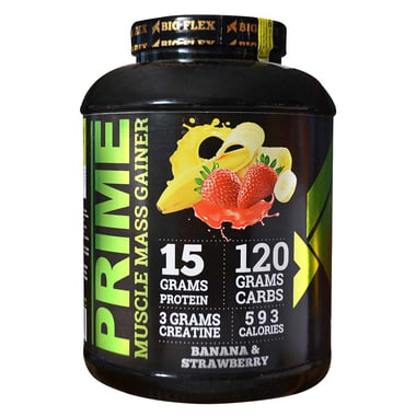 Big Flex Prime Muscle Mass Gainer, 6.6 lb Banana & Strawberry