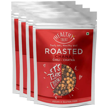 Healthy Treat Roasted Chana (Pack of 4), Each 200g Chilli Chatka 0.800 kg