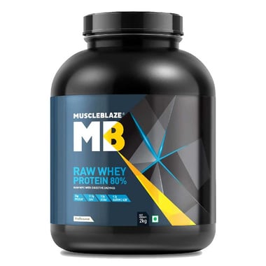 MuscleBlaze Raw Whey Protein 80% Powder (Old MRP), 4.4 lb Unflavoured
