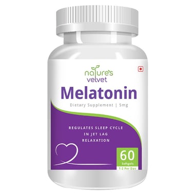 Natures Velvet Melatonin 5mg,  60 softgels  Unflavoured 