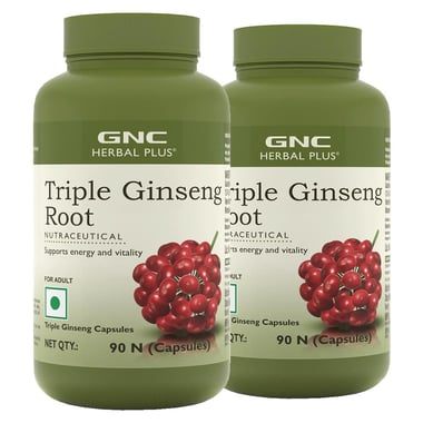 GNC Triple Ginseng Root (Pack of 2), 90 capsules