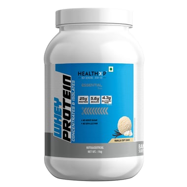 HealthXP 100% Whey Protein, 2.2 lb Vanilla Cup Cake