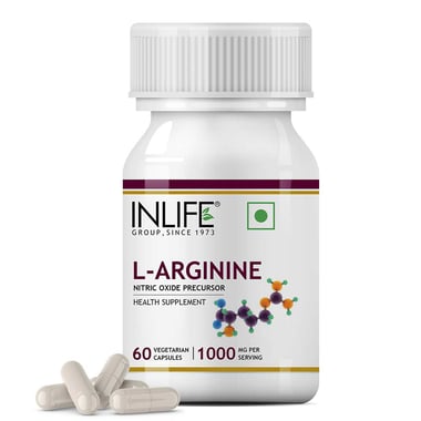 INLIFE L-Arginine 1000 mg, 60 veggie capsule(s)