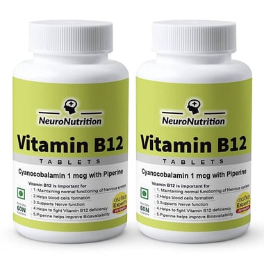 NeuroNutrition Vitamin B12, Unflavoured (Pack of 2) 60 tablet(s)