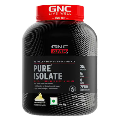 GNC AMP Pure Isolate Powder, 4 lb Vanilla Custard