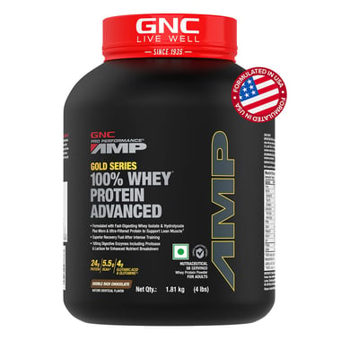 GNC Amp Gold Series 100% Whey Protein Advanced, 4 lb Double Rich Chocolate