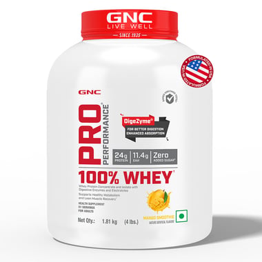 GNC Pro Performance 100% Whey Protein, 4 lb Mango Smoothie