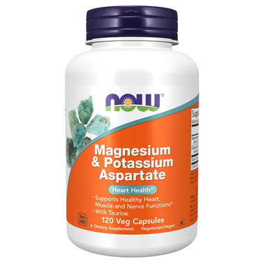 Now Magnesium & Potassium Aspartate,  Unflavoured  120 capsules 
